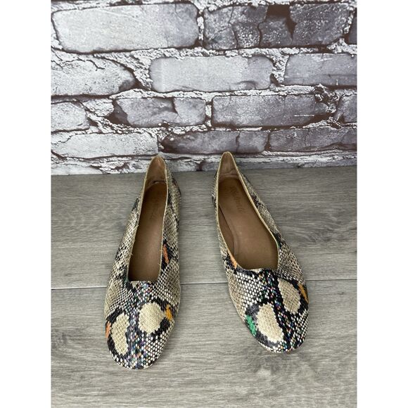 Madewell The Cory Snake Embossed Leather Ballet Flats Women’s Sz 8M US/38.5EU - Picture 10 of 16
